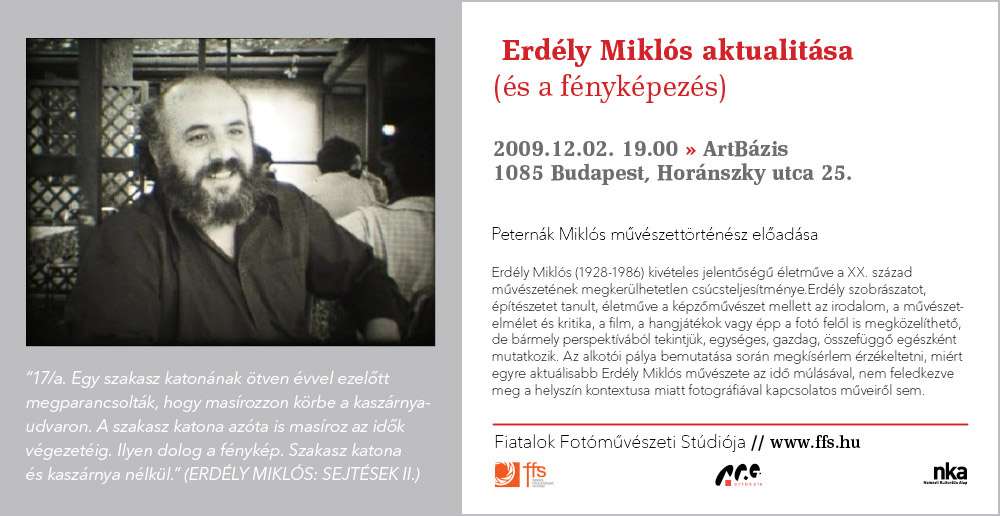 Erdély Miklós aktualitása (és a fényképezés)