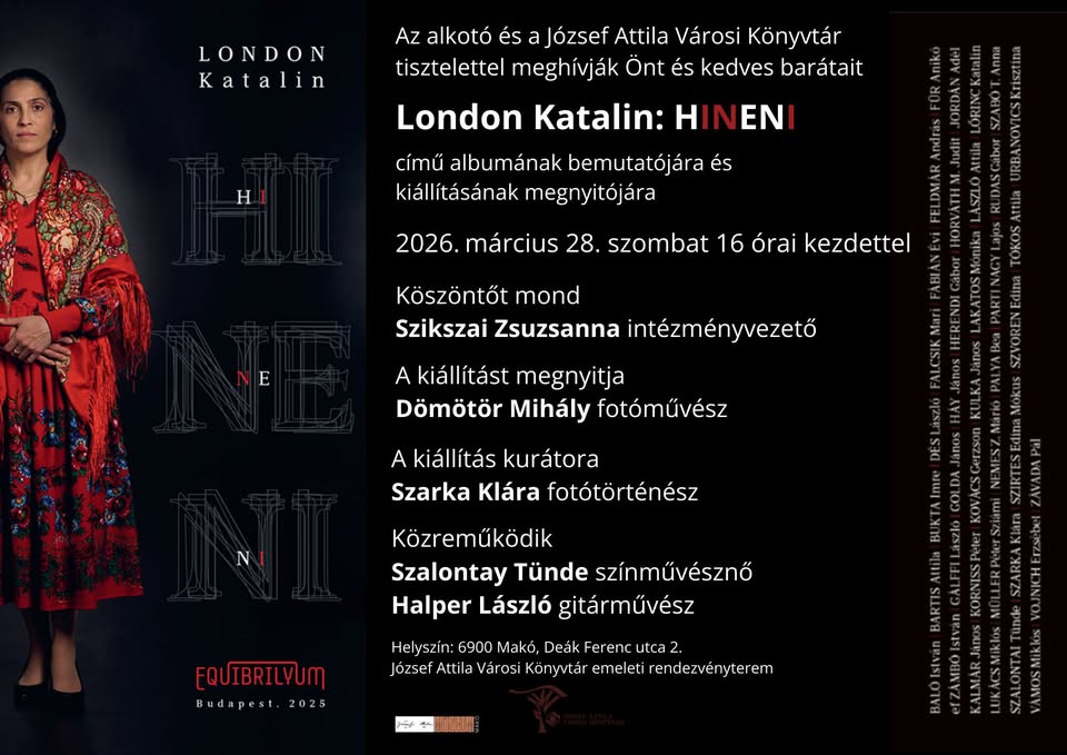 London Katalin/HINENI kiállítás és könyvbemutató