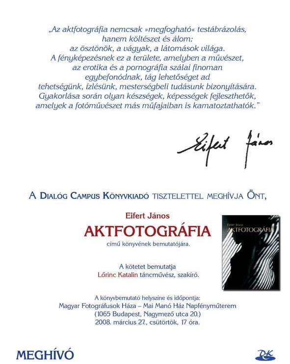 Eifert János: Aktfotográfia - könyvbemutató
