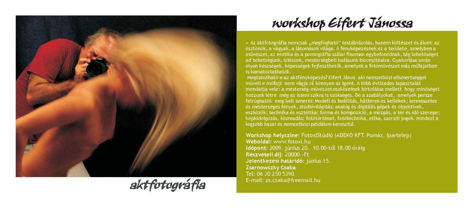 Aktfotográfia - Workshop Eifert Jánossal
