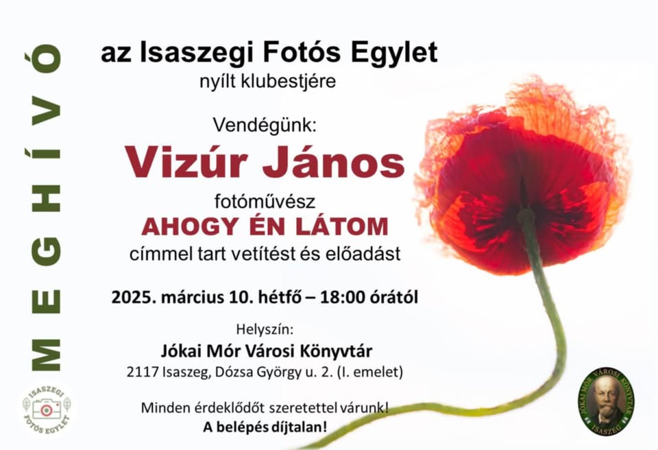 Ahogy én látom - Vizúr János fotóművész vetítettképes előadása
