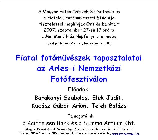Beszámoló az Arles-i Fotófesztiválról