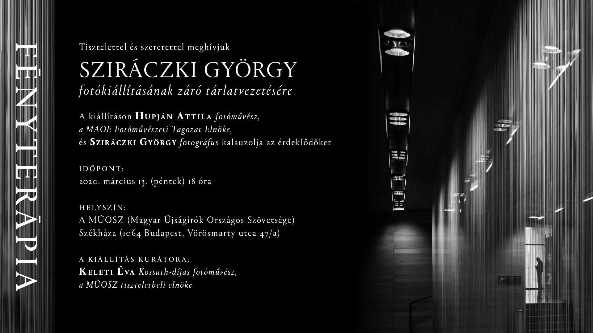 Záró tárlatvezetés Sziráczki György Fényterápia c. kiállításán