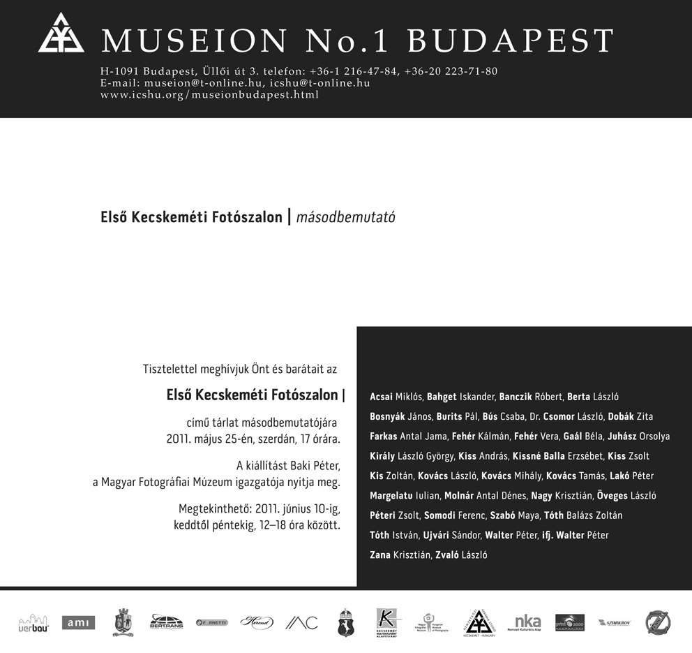 Első Kecskeméti Fotószalon, másodbemutató Budapesten