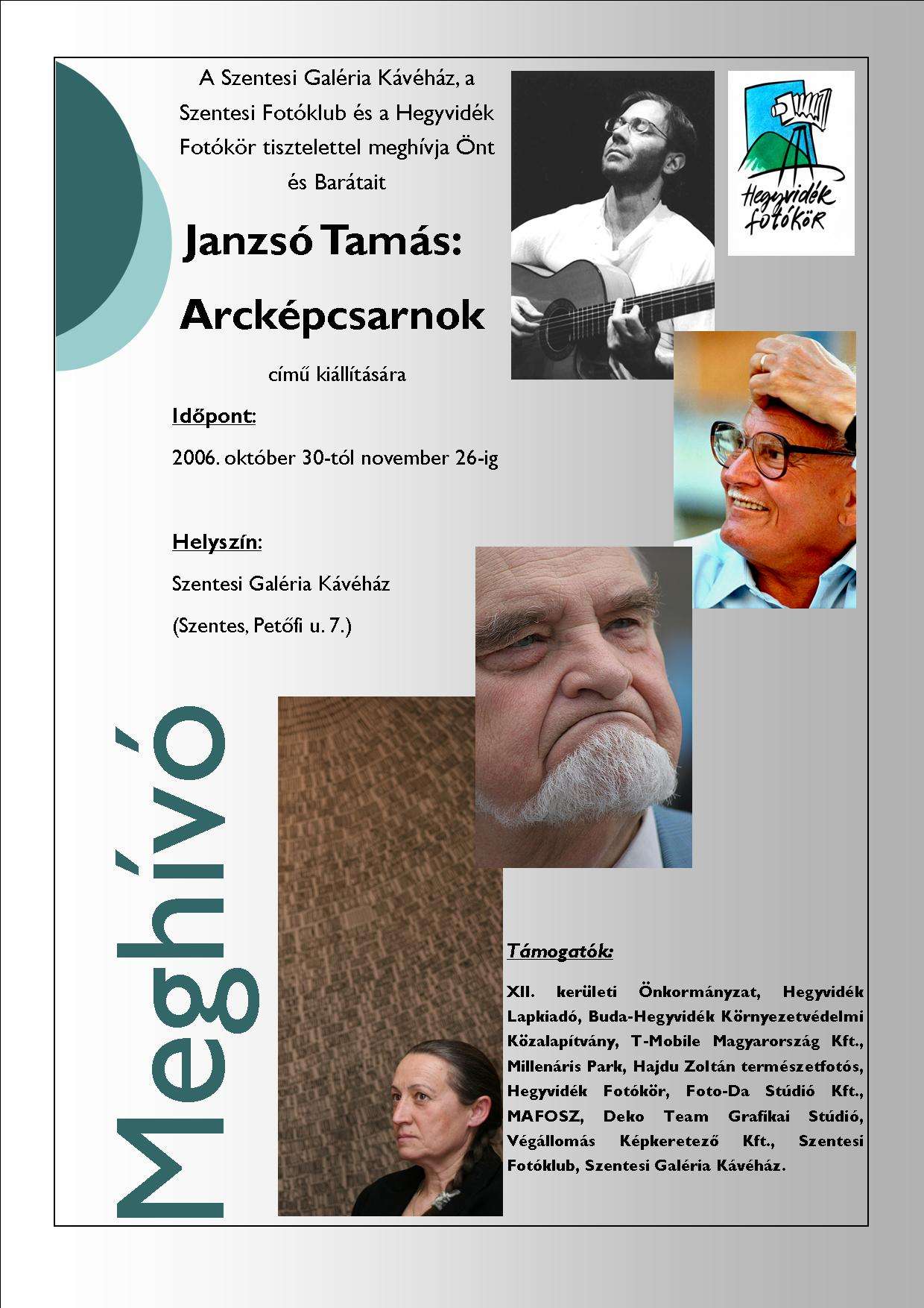 Janzsó Tamás: Arcképcsarnok