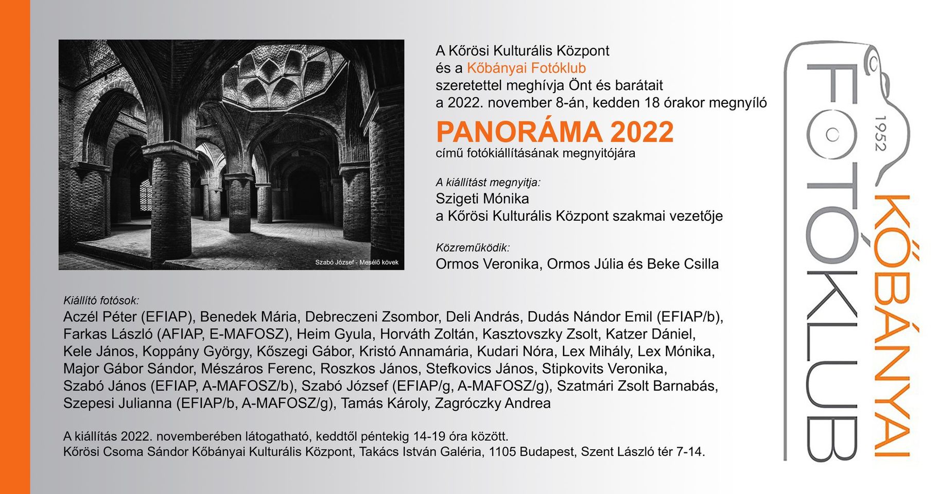 Kőbányai Fotóklub: PANORÁMA 2022 - megnyitó