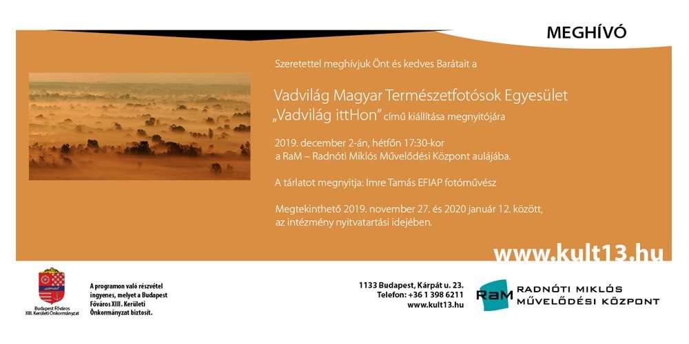 Vadvilág Magyar Természetfotósok Egyesülete kiállítása