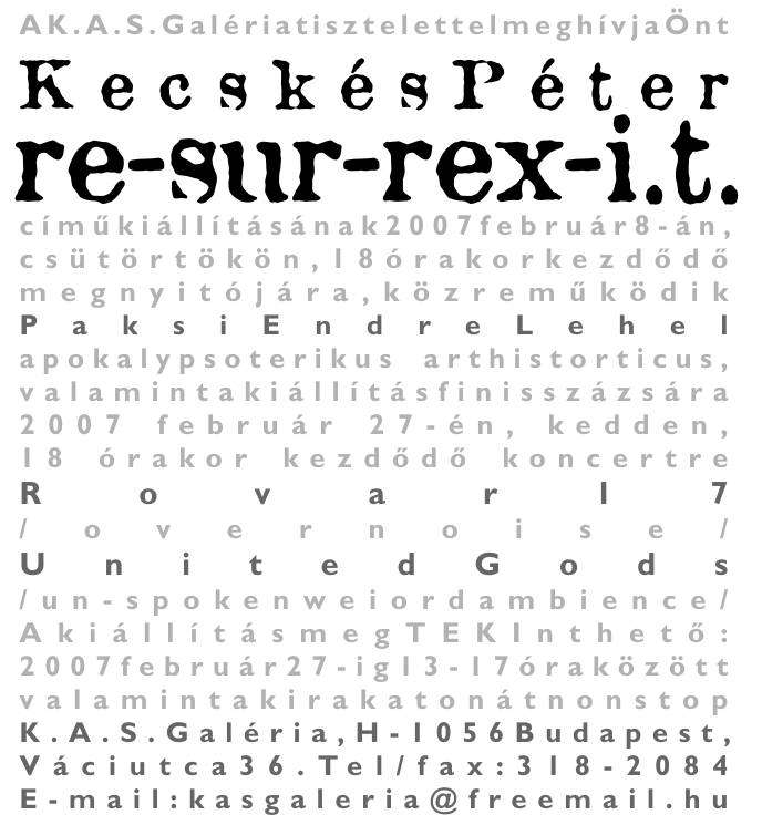 Kecskés Péter: Re-sur-rex-I.T.